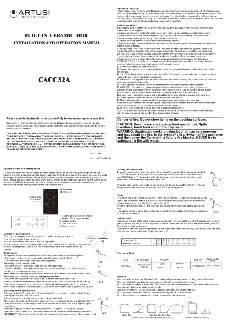 Image de la première page du manuel de l'appareil CACC32