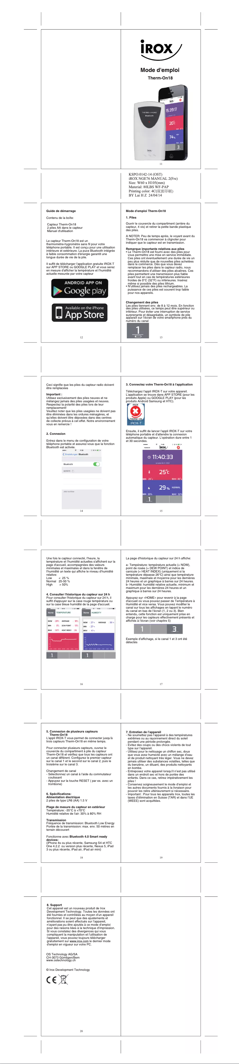 Image de la première page du manuel de l'appareil THERM-ON18