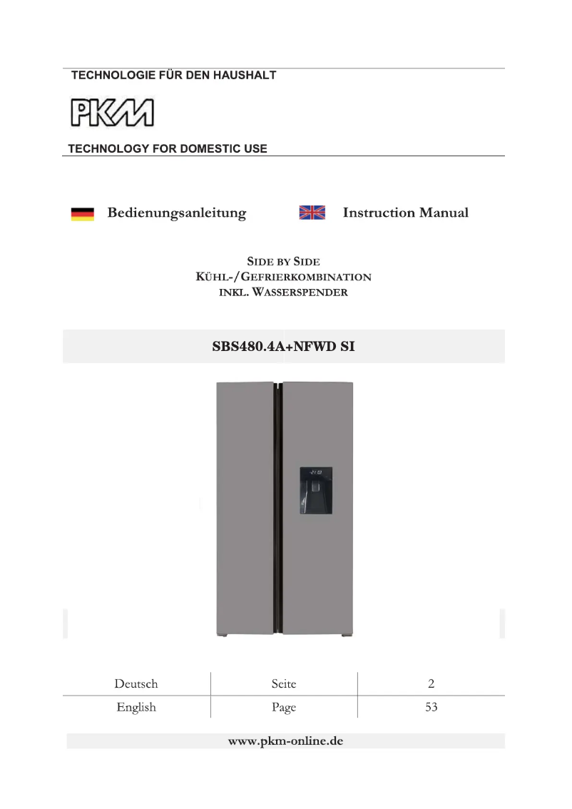 Page 1 de la notice Manuel utilisateur PKM SBS440.4A+NF BG