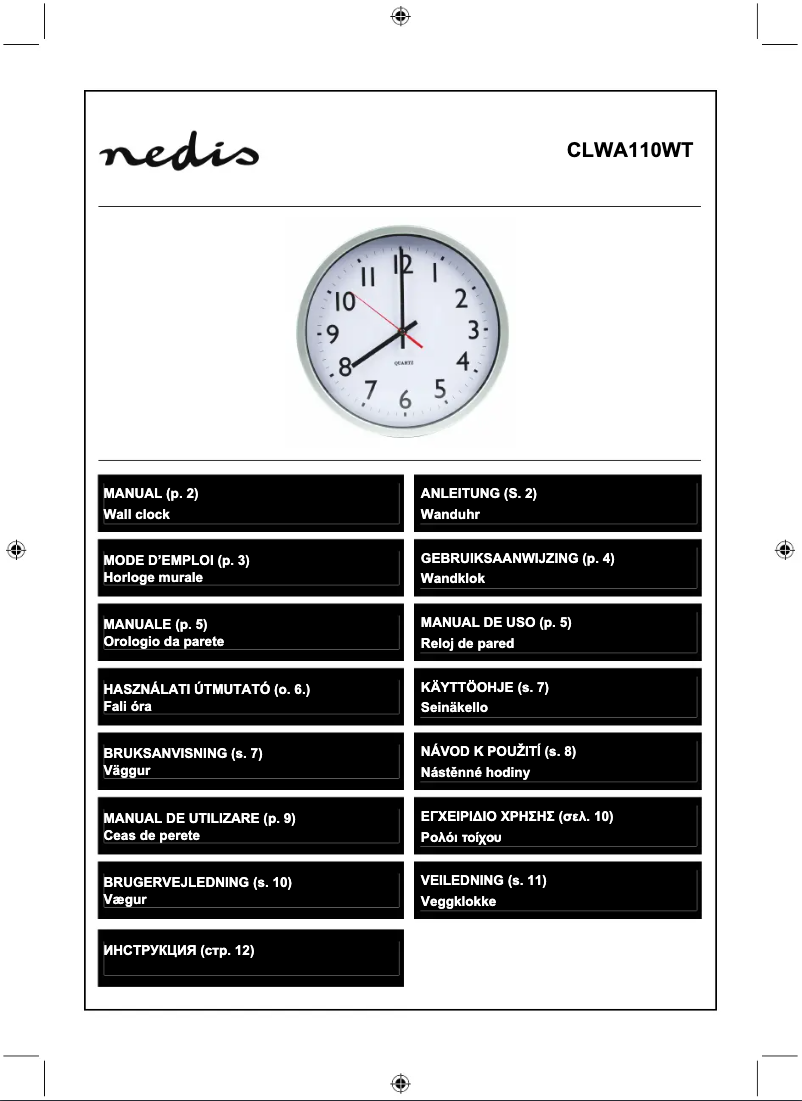 Image de la première page du manuel de l'appareil CLWA110WT