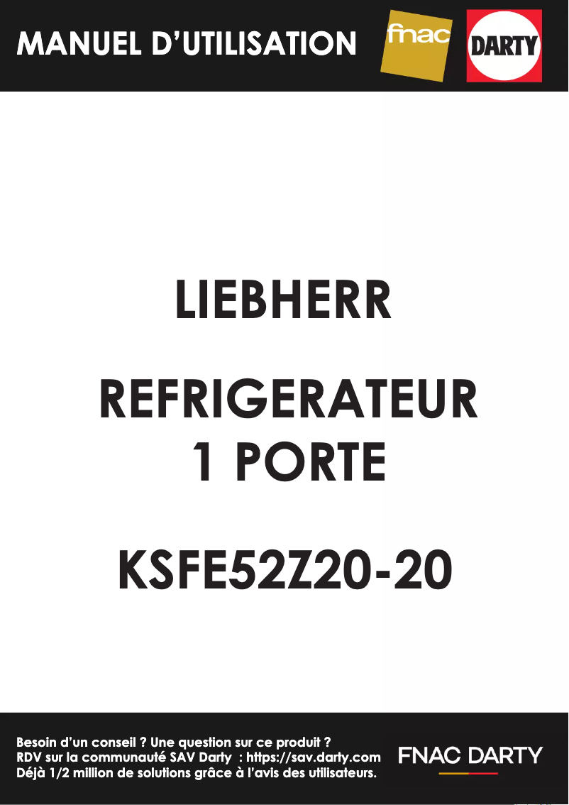 Image de la première page du manuel de l'appareil KSFE52Z20-20