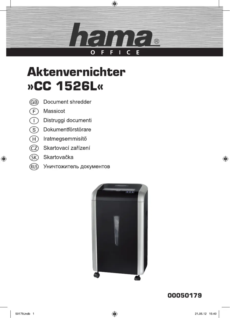 Page 1 de la notice Manuel utilisateur Hama CC 1526L