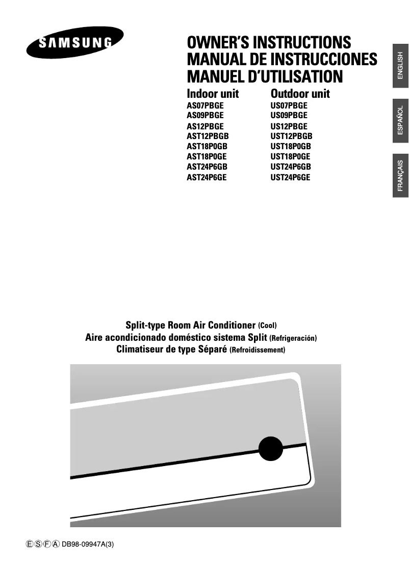 Page 1 de la notice Manuel utilisateur Samsung AST24P6GB