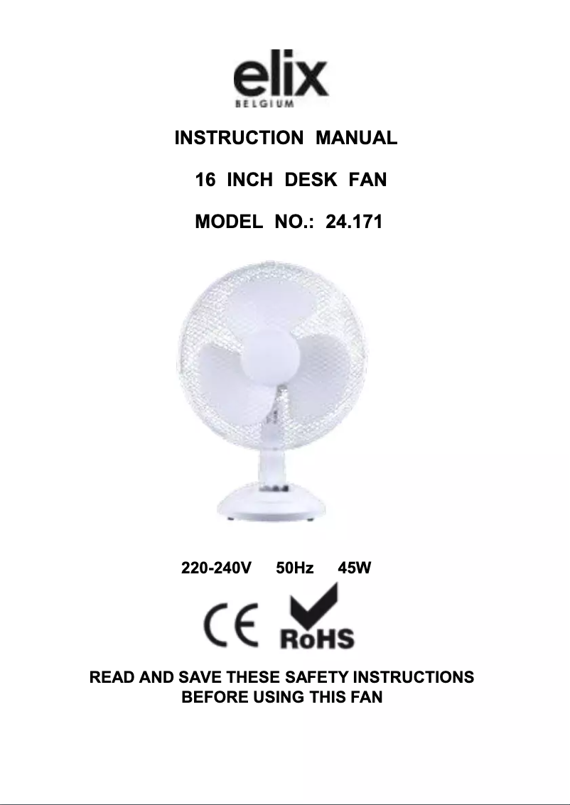 Page n°1 - Manuel utilisateur Elix 24.171