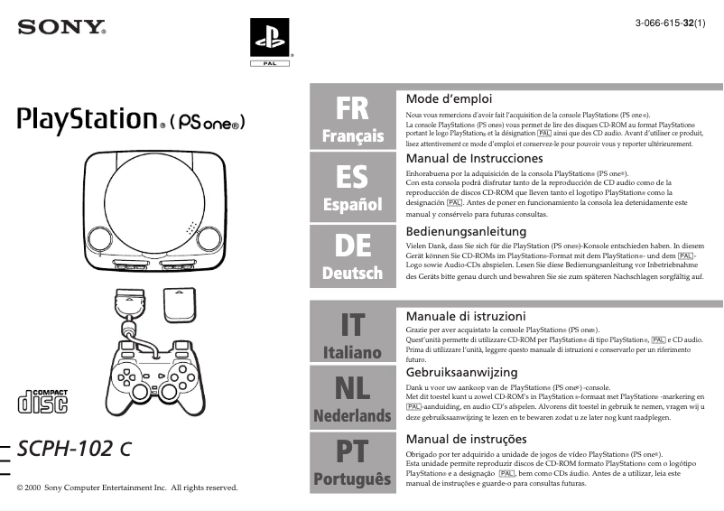 Página 1 del manual Manual de usuario Sony PlayStation One