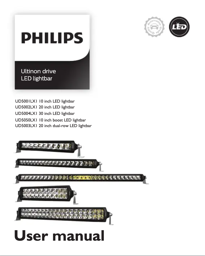 Page 1 de la notice Manuel utilisateur Philips Ultinon Drive 5003L UD5003LX1