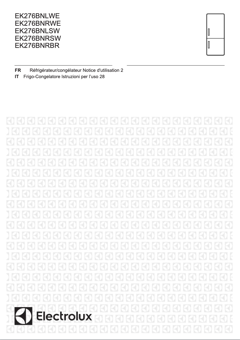 Page n°1 - Manuel utilisateur Electrolux EK276BNRSW