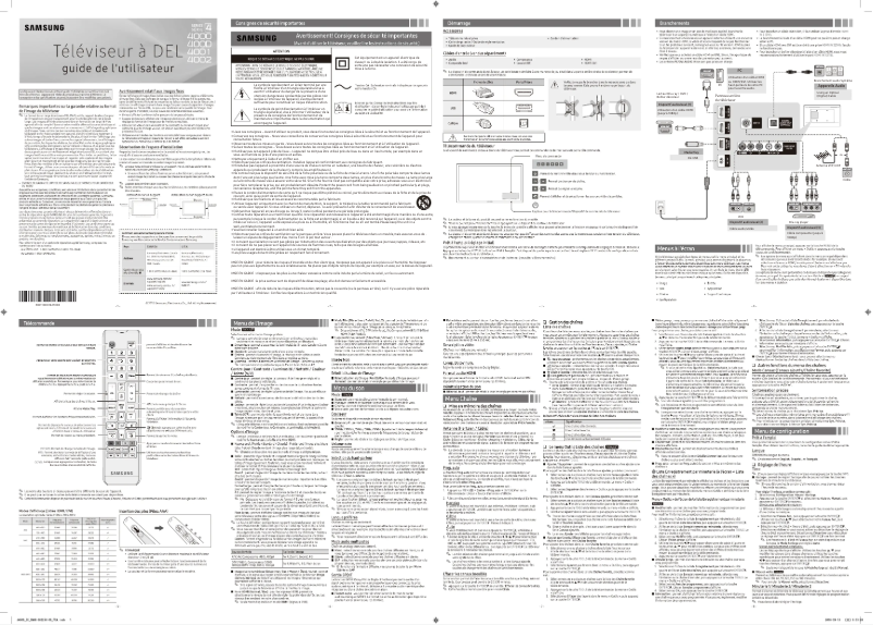Page 1 de la notice Manuel utilisateur Samsung UN32J4000CF