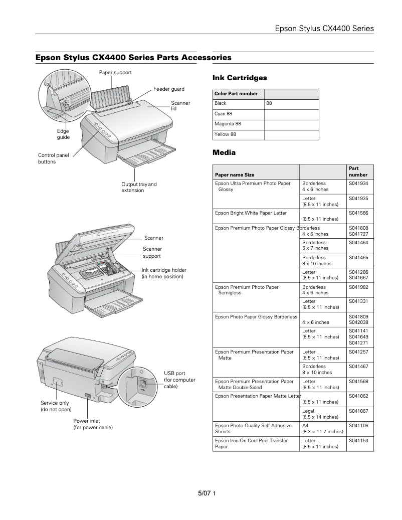 Page 1 de la notice Manuel utilisateur Epson Stylus CX4450