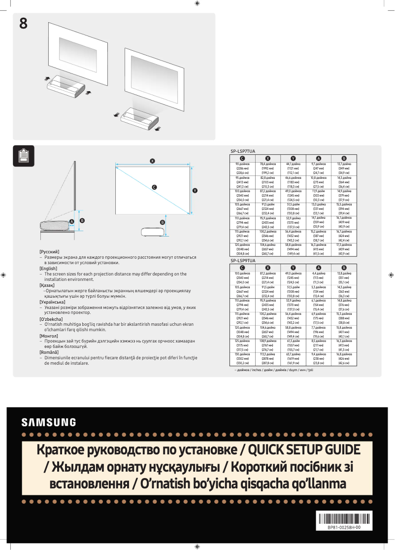 Page n°1 - Guide de démarrage rapide Samsung SP-LSP7TUA