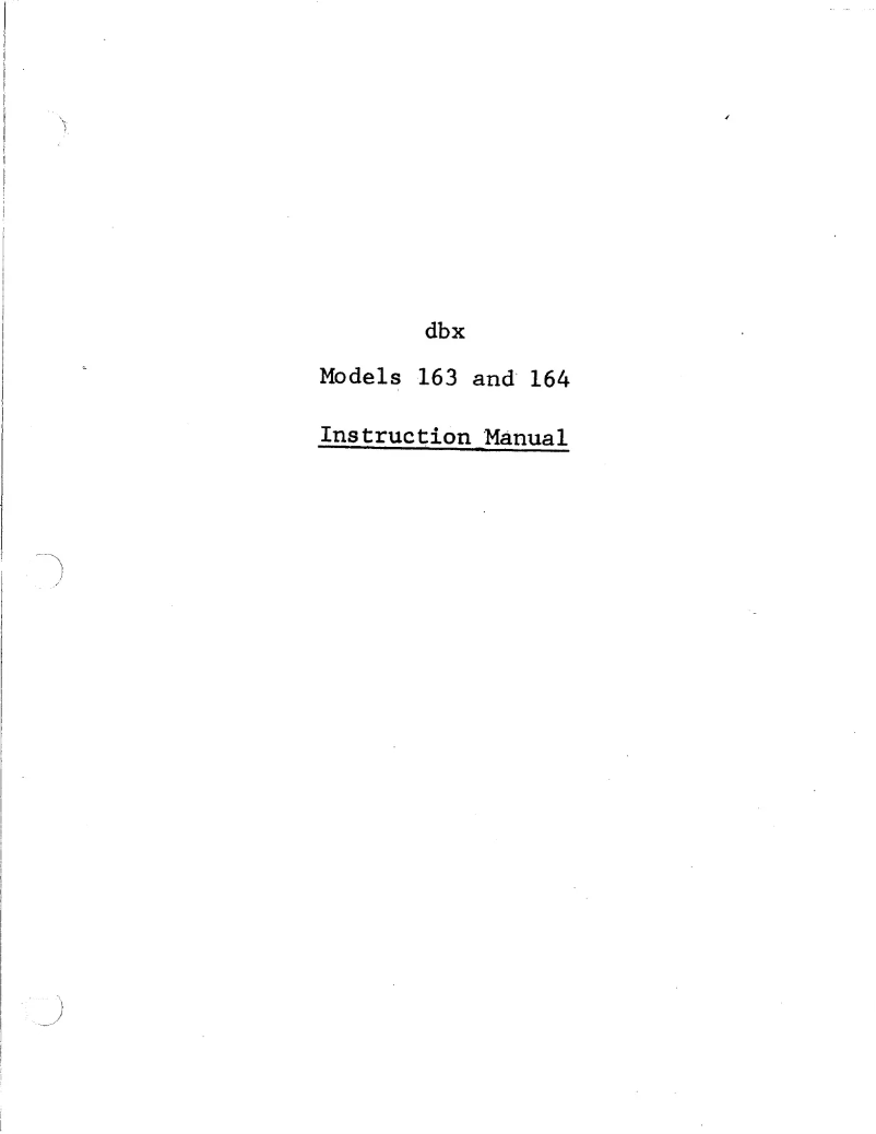 Page 1 de la notice Manuel utilisateur DBX 163