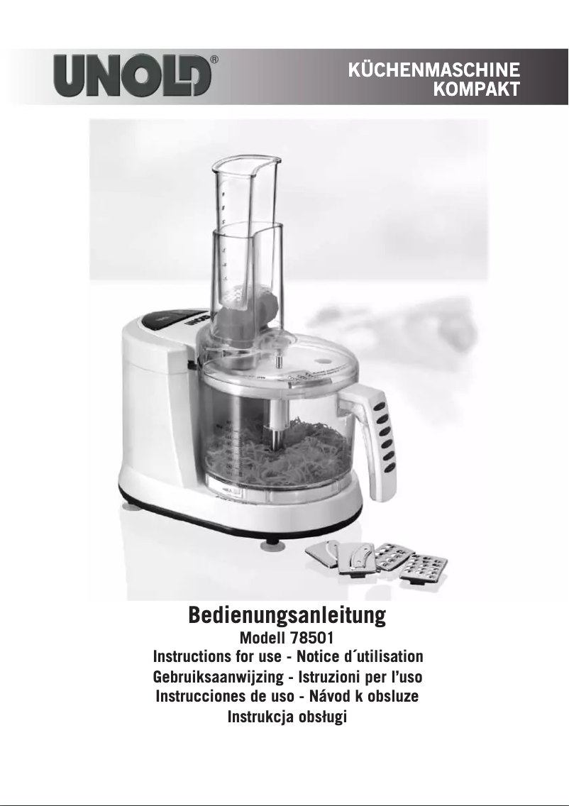 Page 1 de la notice Manuel utilisateur Unold 78501