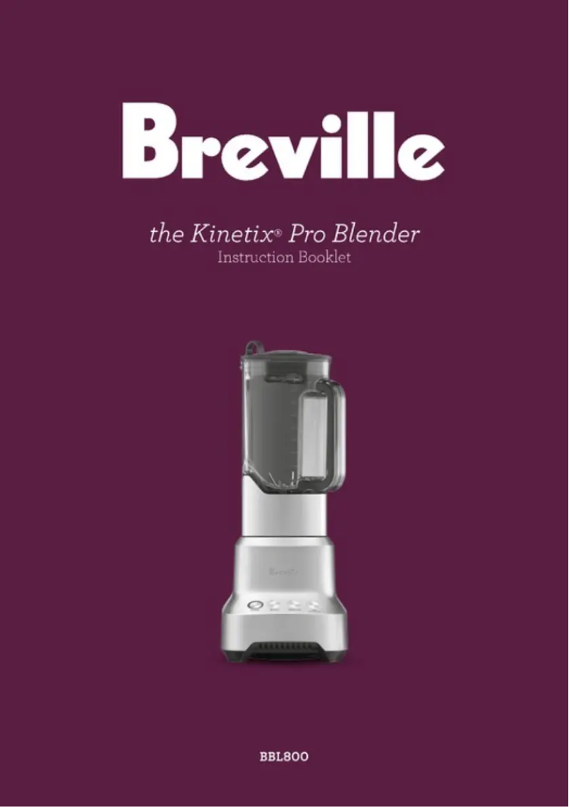 Page n°1 - Manuel utilisateur Breville the Kinetix Pro Blender BBL800