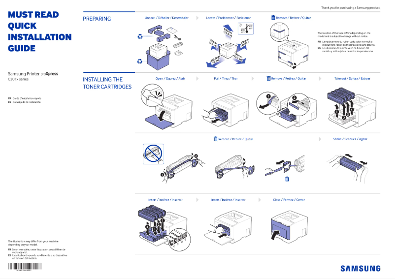 Page 1 de la notice Manuel utilisateur Samsung ProXpress SL-C3010