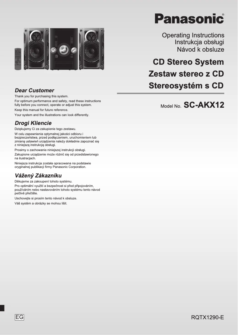 Page n°1 - Manuel utilisateur Panasonic SC-AKX12