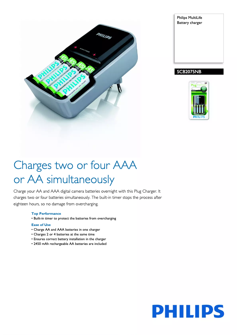 Page 1 de la notice Brochure Philips MultiLife SCB2075NB