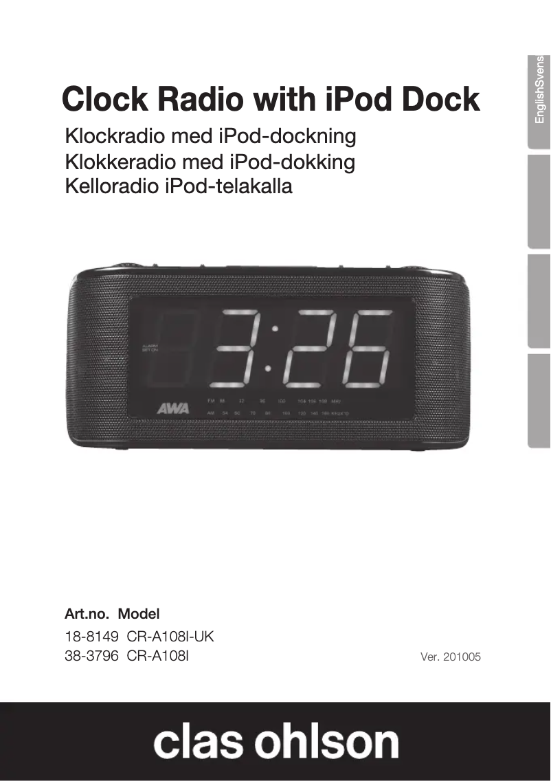 Page n°1 - Manuel utilisateur Clas Ohlson CR-A108I