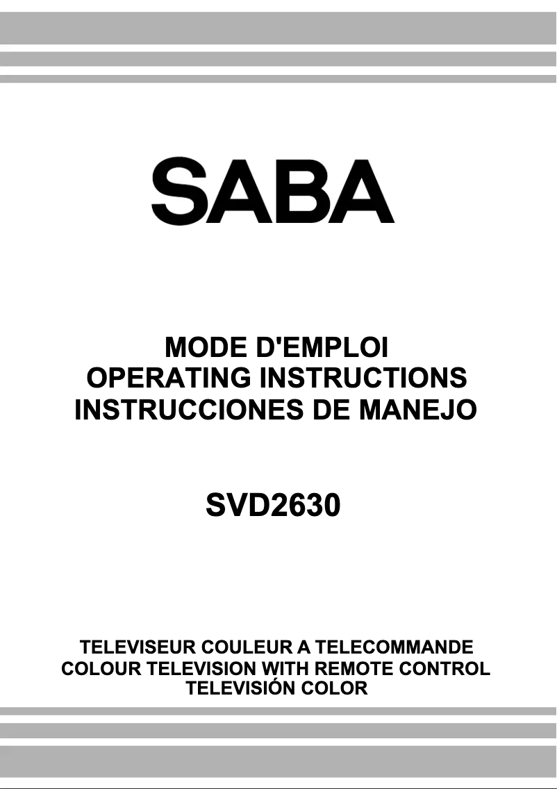 Image de la première page du manuel de l'appareil SVD2630