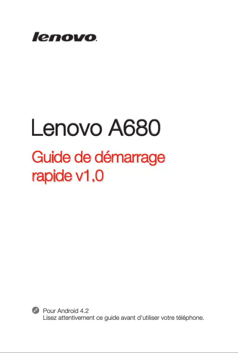 Image de la première page du manuel de l'appareil A680