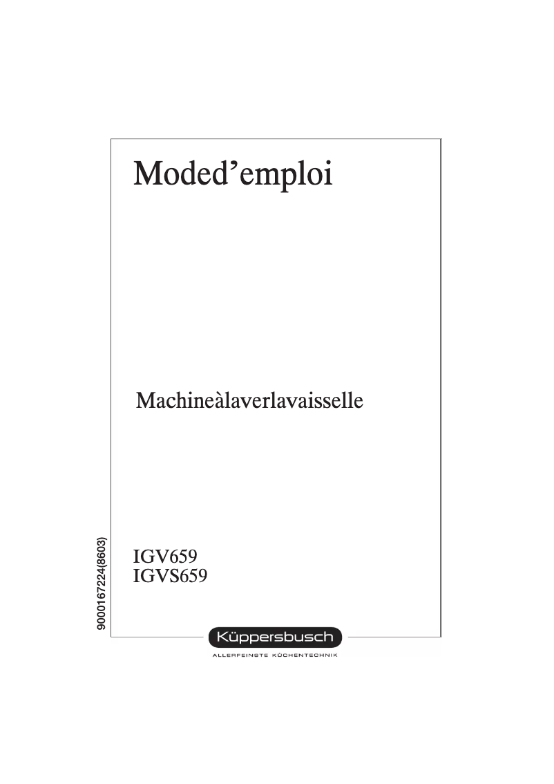 Page n°1 - Manuel utilisateur Küppersbusch IGVS 659