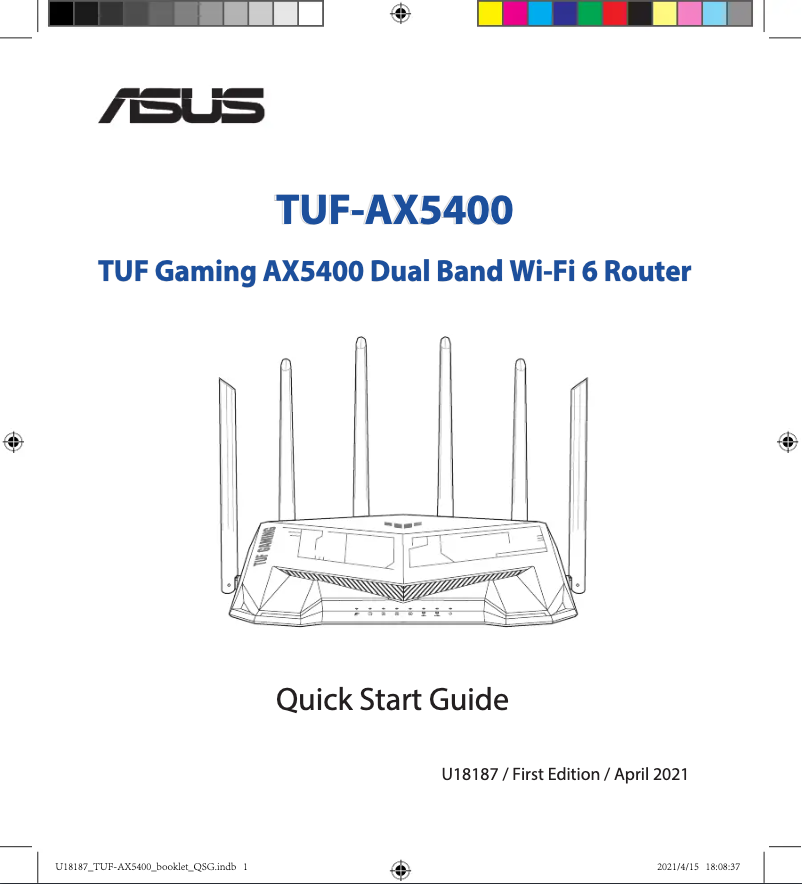 Page 1 de la notice Guide de démarrage rapide Asus TUF Gaming TUF-AX5400