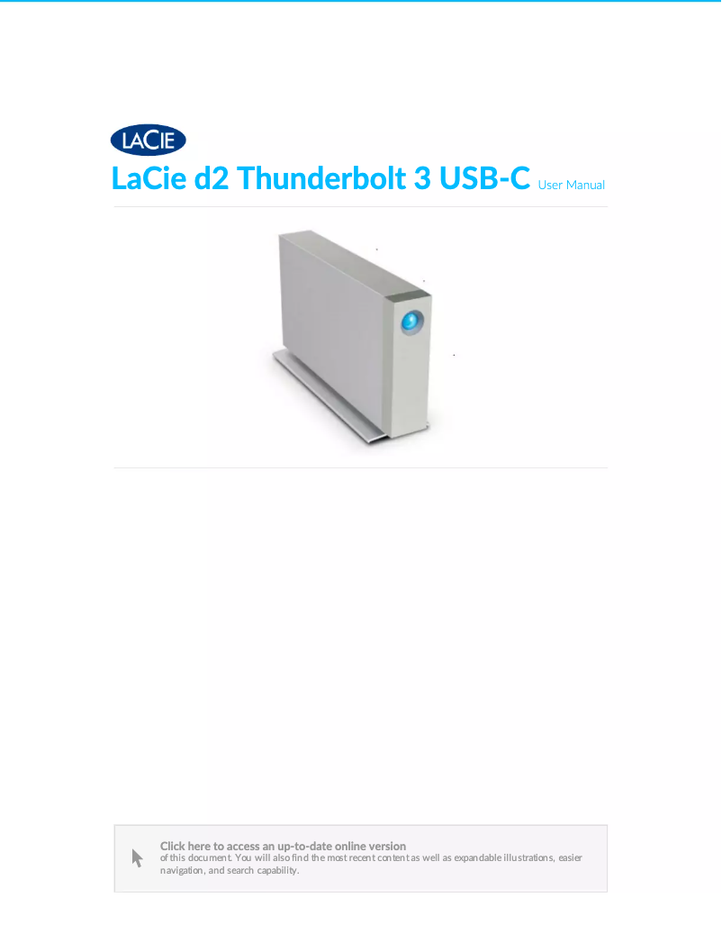 Page n°1 - Manuel utilisateur LaCie d2 Thunderbolt 2