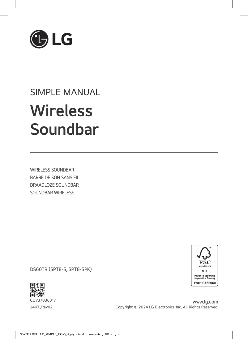 Page 1 de la notice Manuel utilisateur LG DS60TR