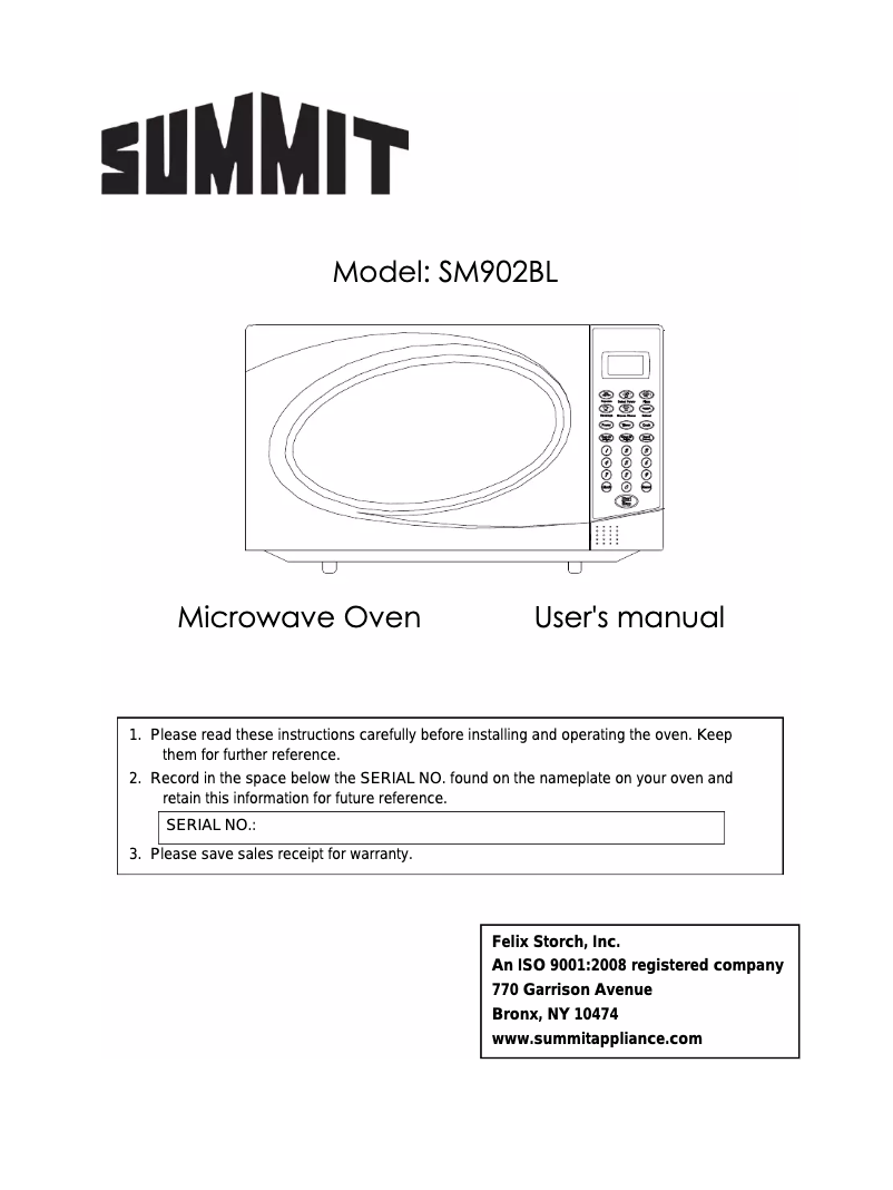 Page 1 de la notice Manuel utilisateur Summit SM902BL