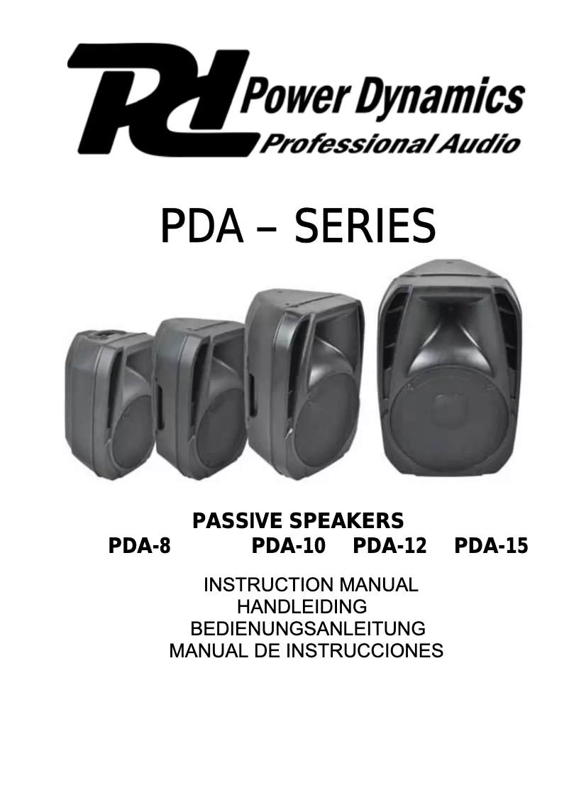 Page 1 de la notice Manuel utilisateur Power Dynamics PDA 8