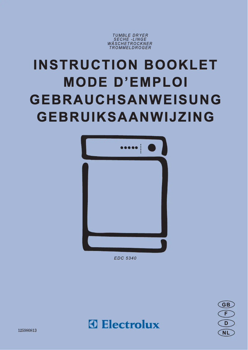 Page n°1 - Manuel utilisateur Electrolux EDC5340