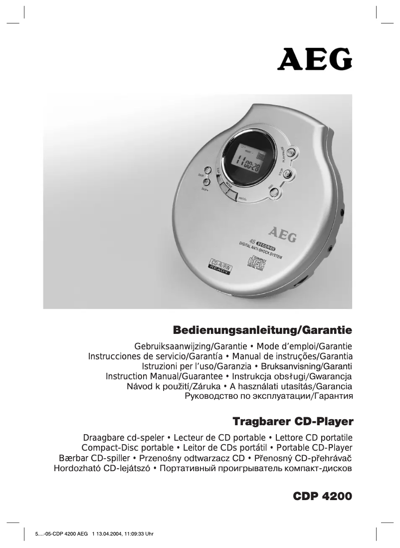 Image de la première page du manuel de l'appareil CDP 4200