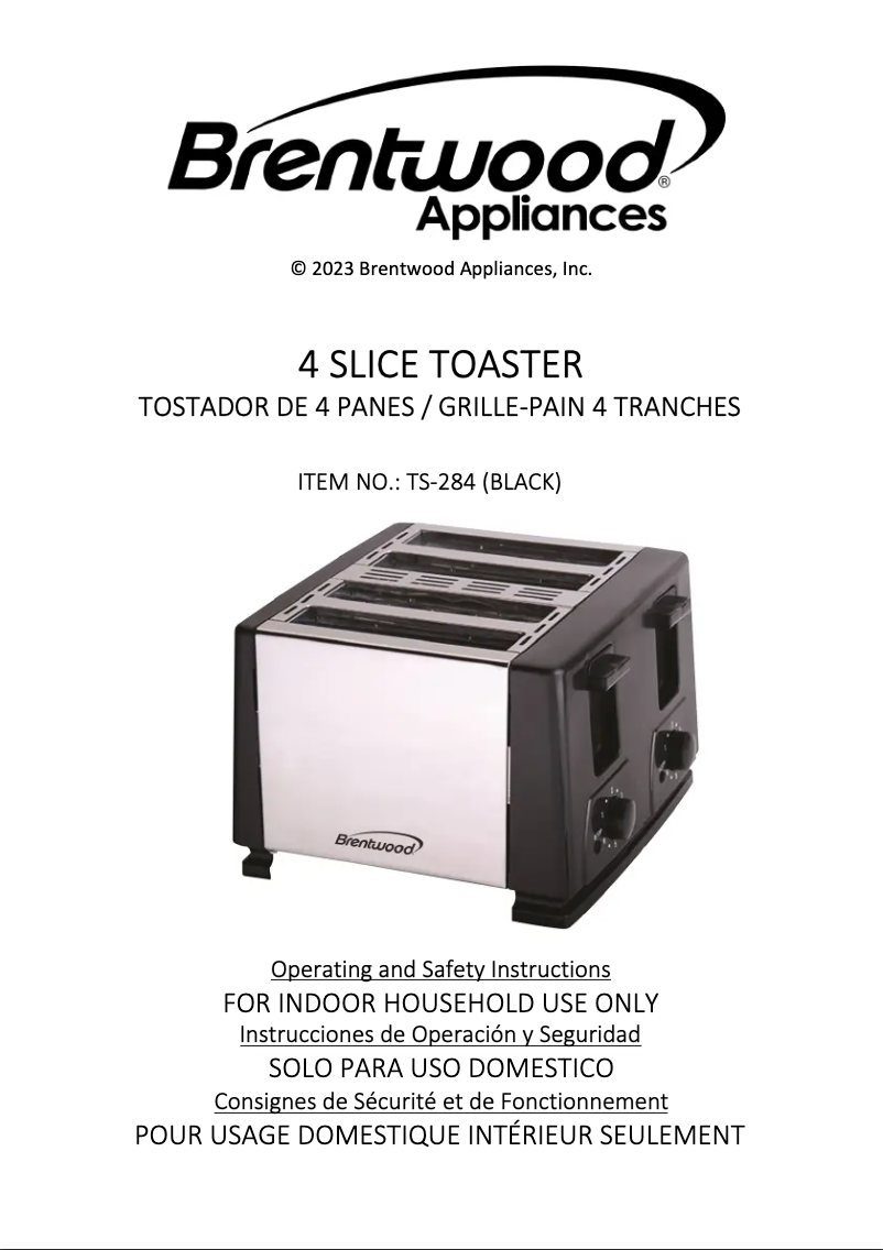 Página 1 del manual Manual de usuario Brentwood TS-284