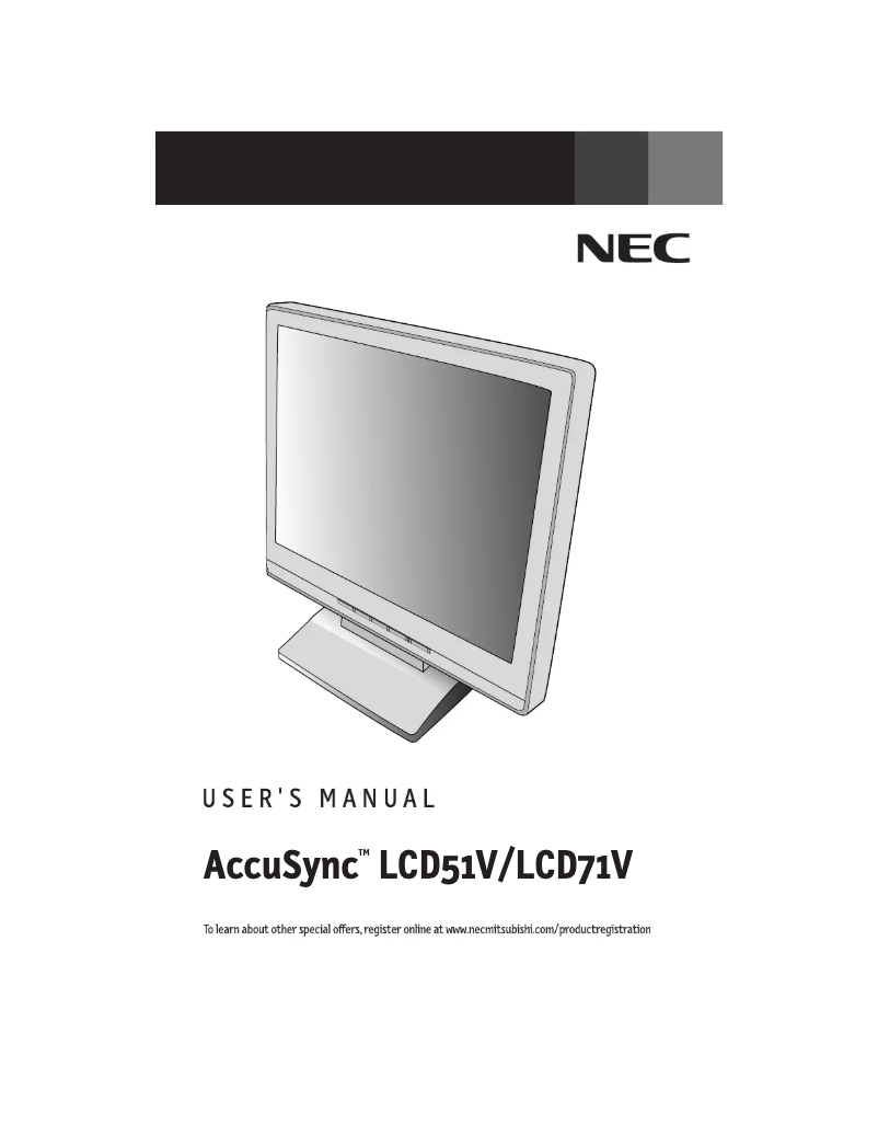 Imagen de la primera página del manual del dispositivo AccuSync LCD51V