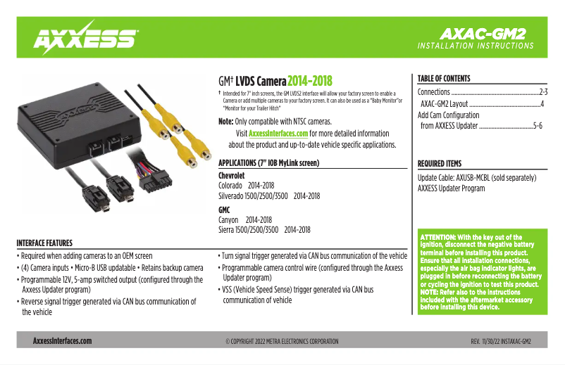 Page 1 of the manual User Manual AXESS AXAC-GM2