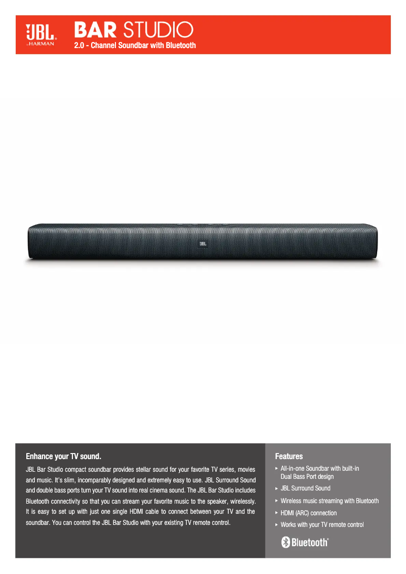 Page n°1 - Fiche technique JBL Bar Studio