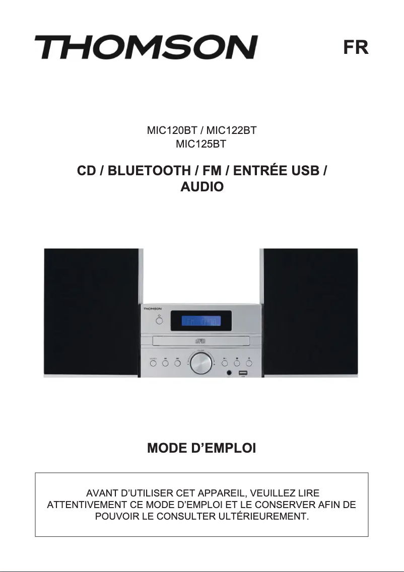 Page n°1 - Manuel utilisateur Thomson MIC122BT