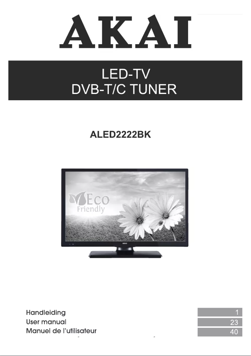 Page 1 de la notice Manuel utilisateur AKAI ALED2222BK