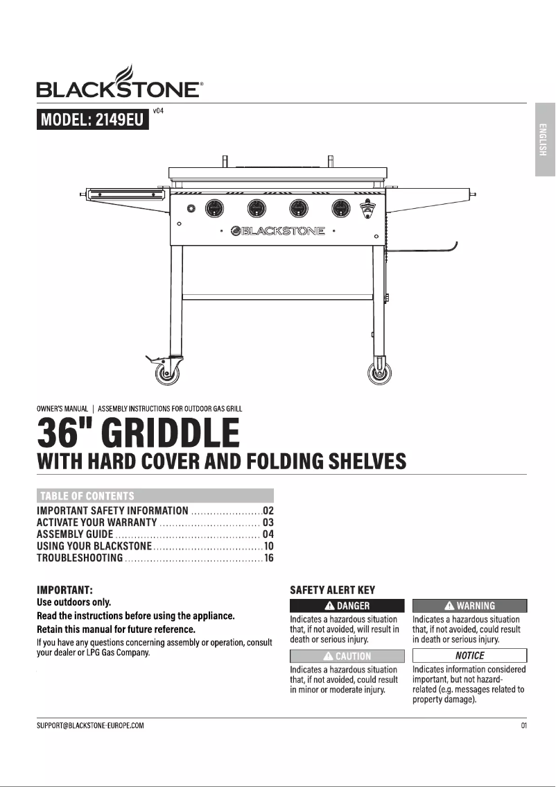 Page 1 de la notice Manuel utilisateur Blackstone 2149EU