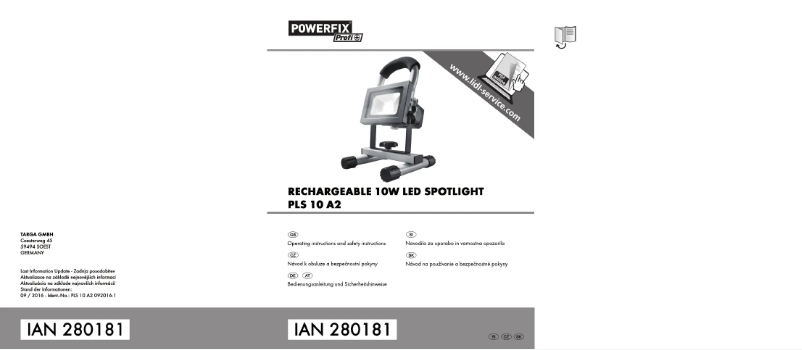 Image de la première page du manuel de l'appareil PLS 10 A2