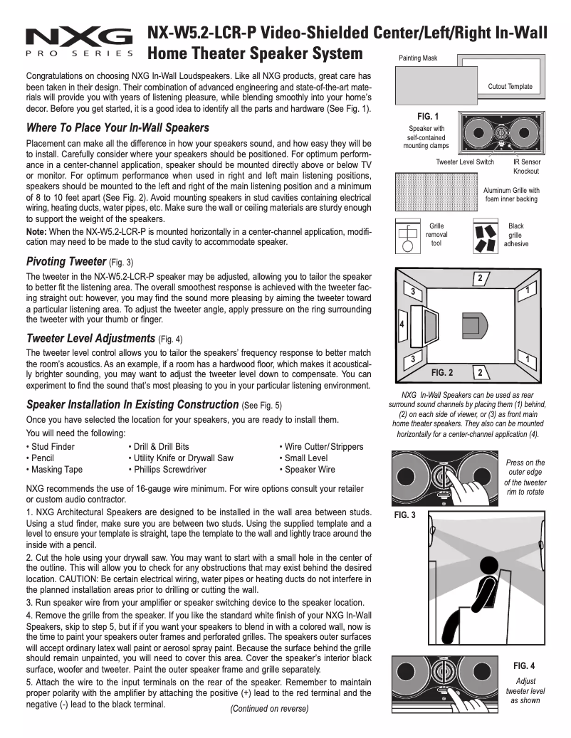 Page n°1 - Manuel utilisateur Nxg NX-W5.2-LCR-P