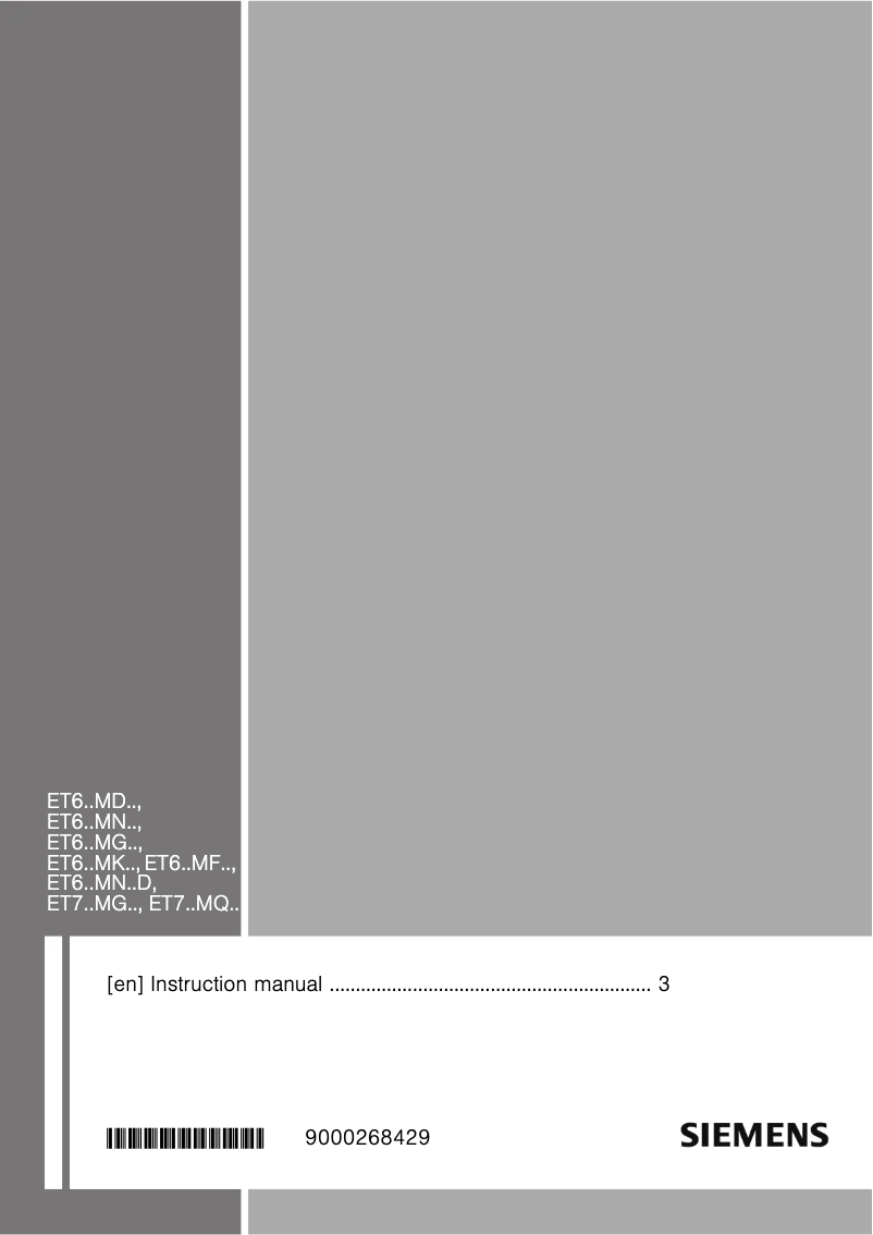 Image de la première page du manuel de l'appareil ET675MN11D