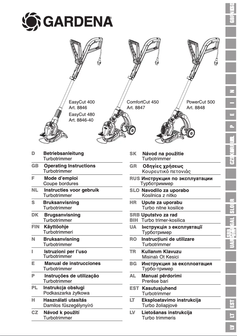 Image de la première page du manuel de l'appareil PowerCut 500