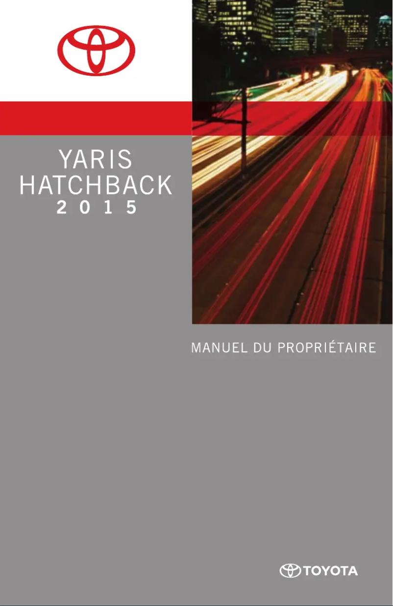 Page n°1 - Manuel utilisateur Toyota Yaris Hatchback (2015)