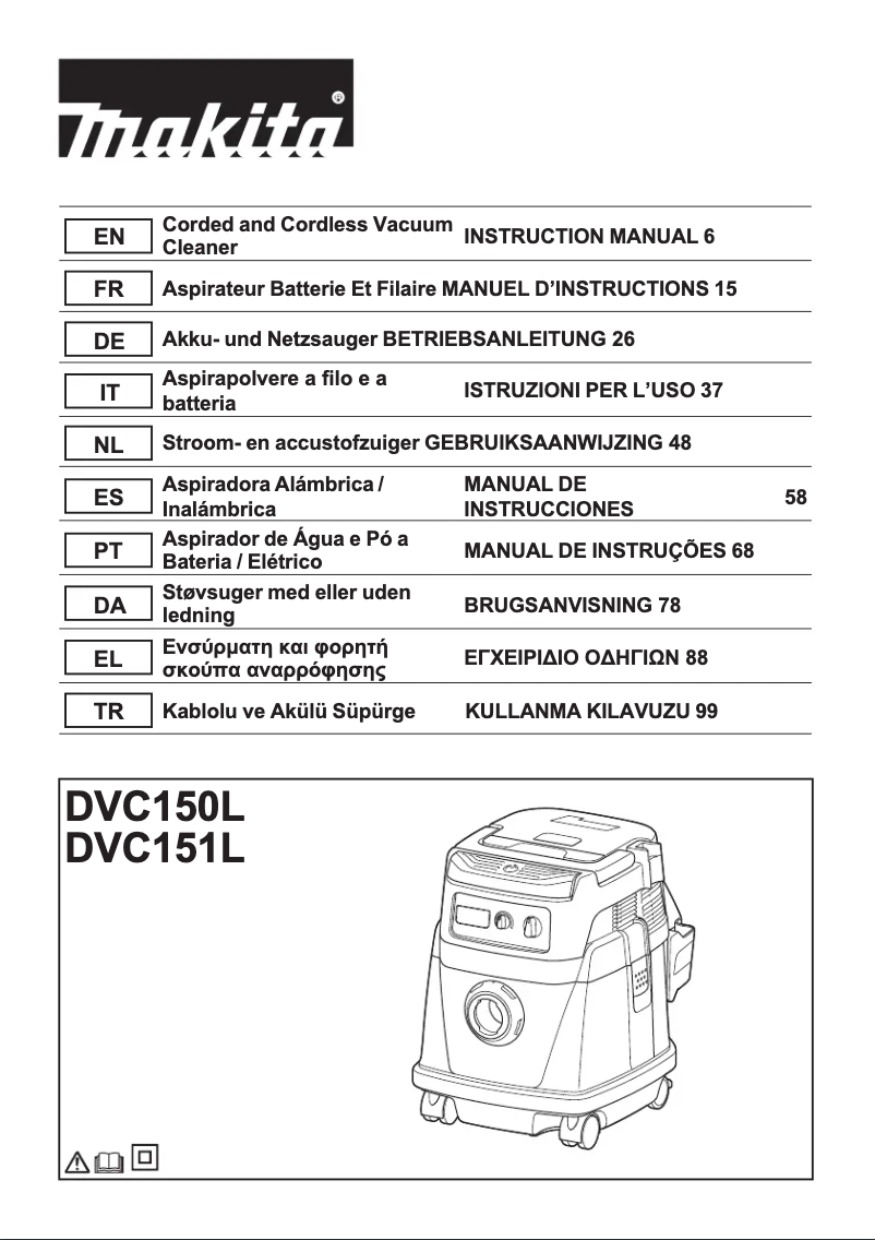 Page n°1 - Manuel utilisateur Makita DVC150LZ