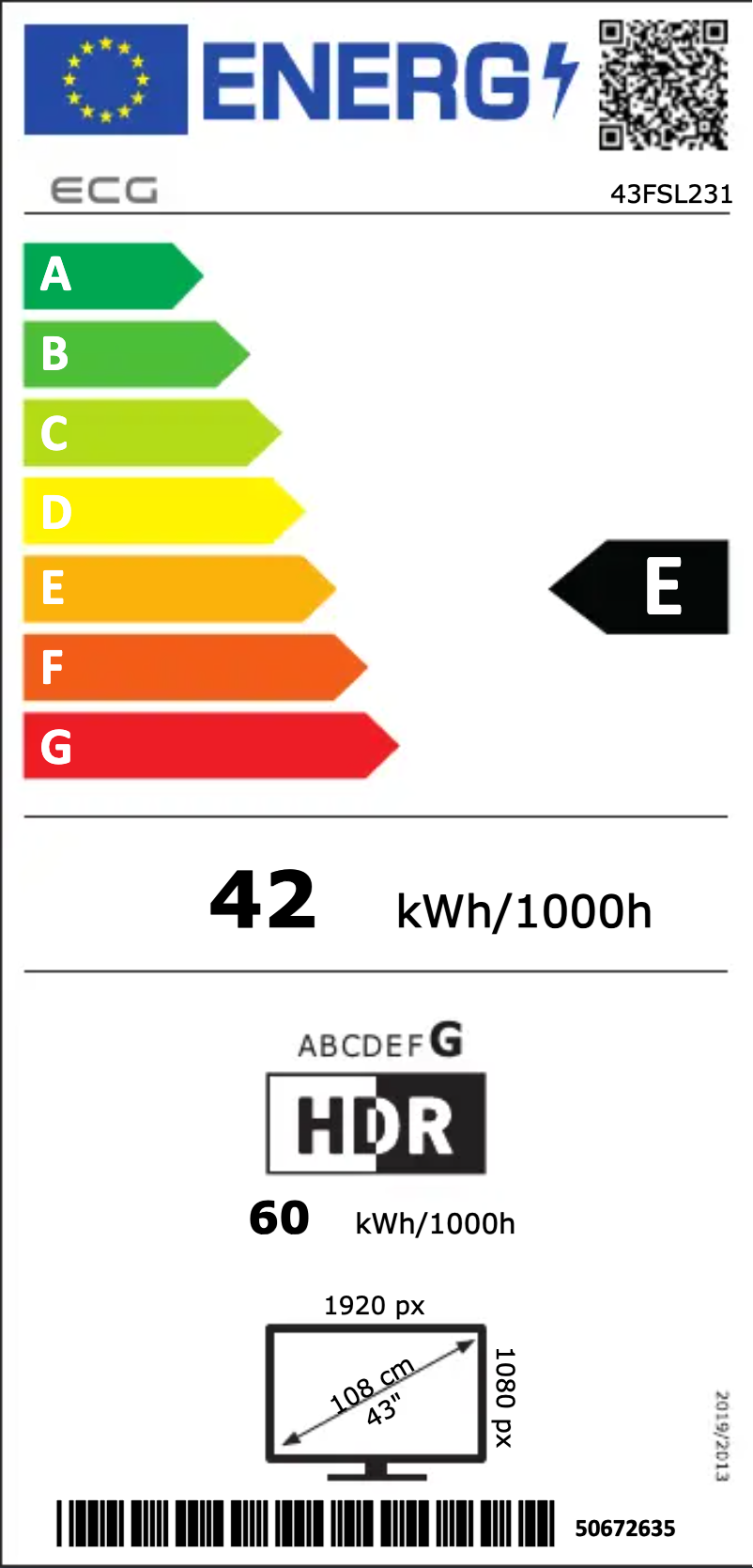 Page n°1 - Label énergétique ECG 43FSL231