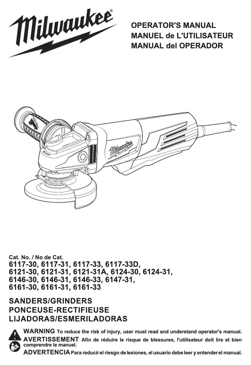 Page 1 de la notice Manuel utilisateur Milwaukee 6121-30