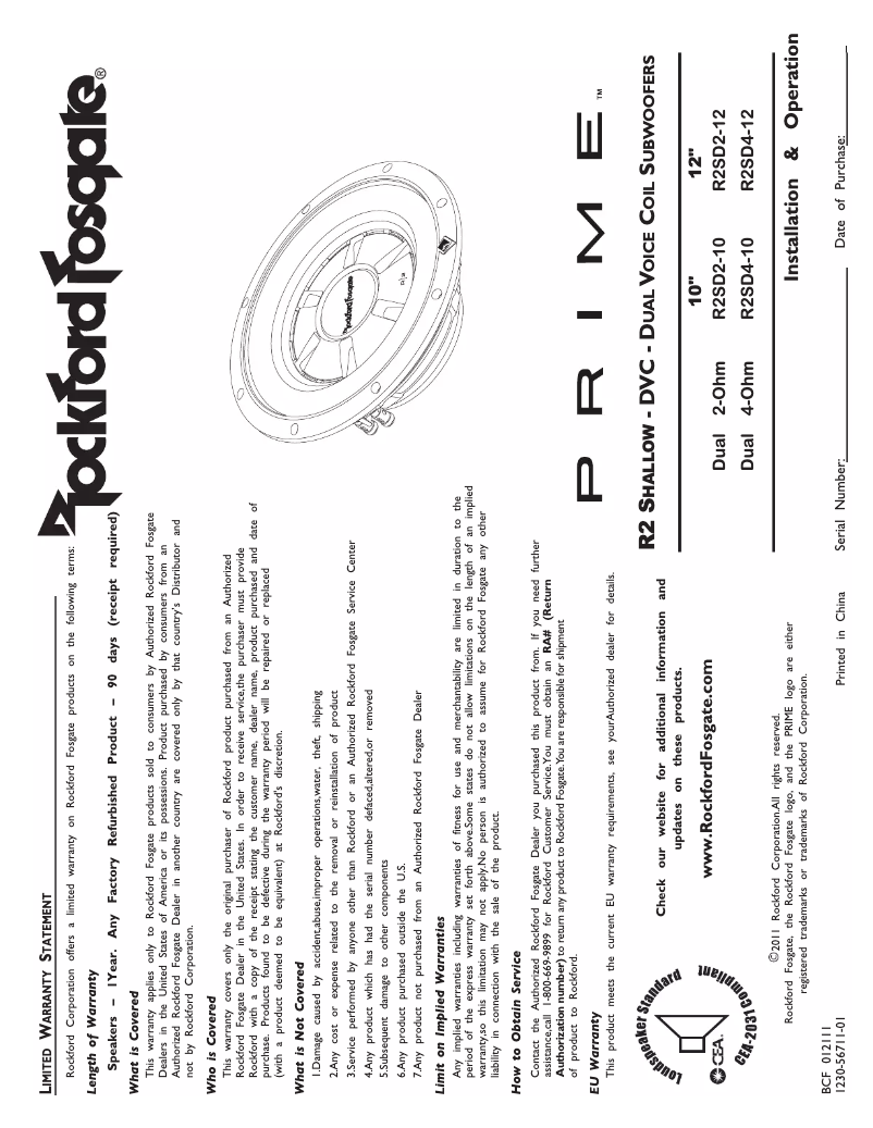 Image de la première page du manuel de l'appareil R2SD4-10