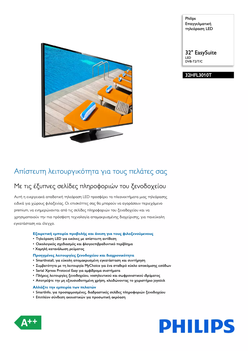 Imagen de la primera página del manual del dispositivo 32HFL3010T