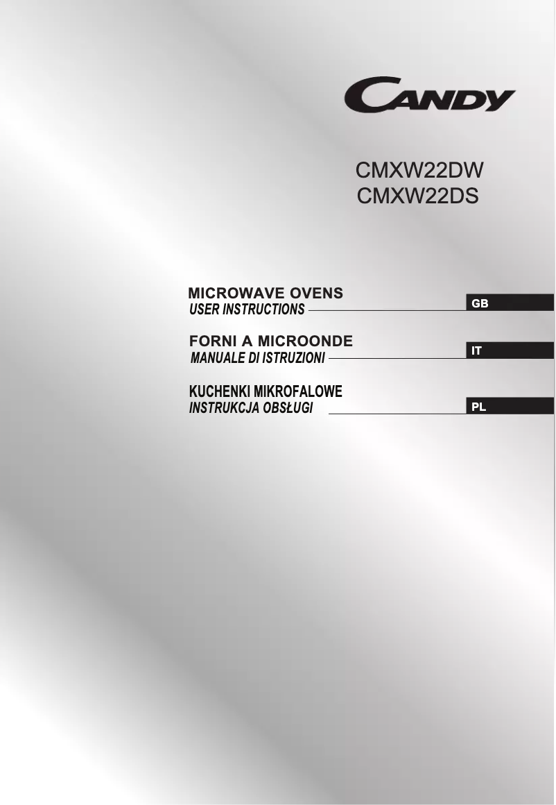 Image de la première page du manuel de l'appareil CMXW22DS