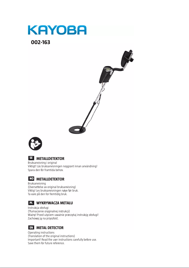 Page n°1 - Manuel utilisateur Kayoba 002-163